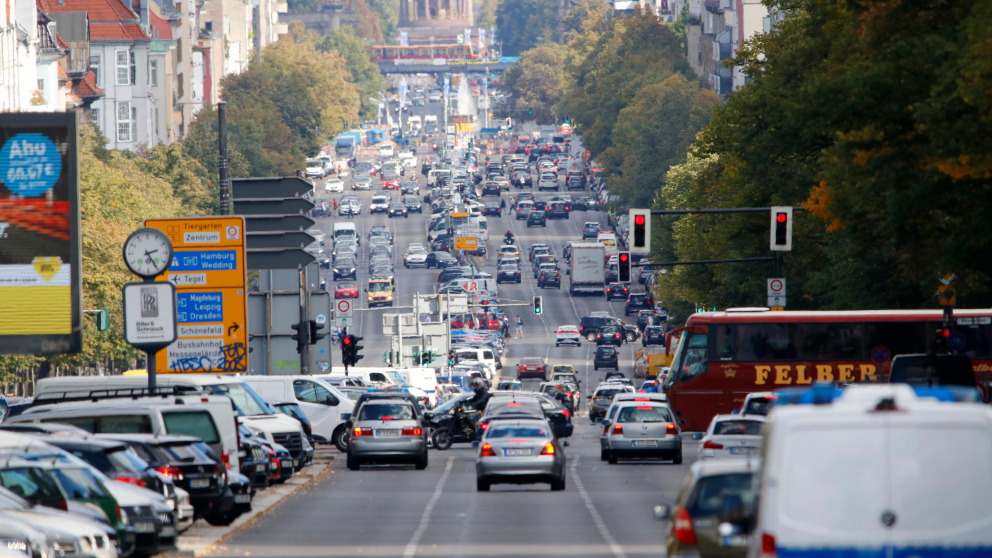 Contrary to the nationwide trend, ozone pollution in Berlin - for example on Heerstraße in Charlottenburg - has hardly decreased in summer in recent years.